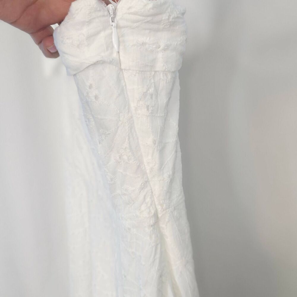 3 X 25 Lulus Dress Womens S White Aline Mini Eyelet Bow Embroidered Sleeveless - Picture 8 of 12